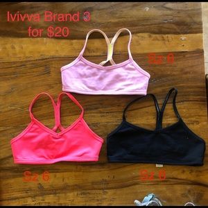 Girls Ivivva sports bras